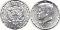 Half Dollar 1967 USA Kennedy D Ag vz